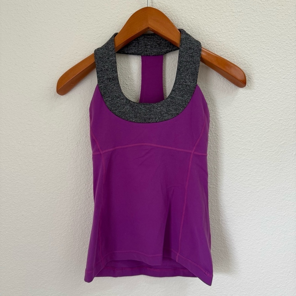 Lululemon Athletica Purple and Gray Athletic Sport Tank Top Women’s Size 4